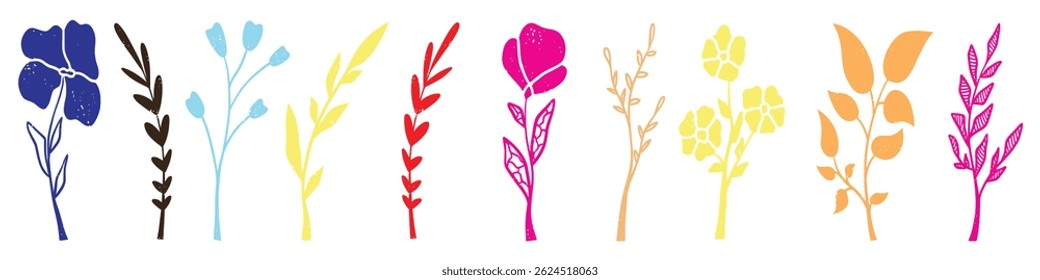 Flor criança lápis lápis lápis vetor. Fundo de flor infantil. Animada ilustração de desenho de criança. Fofo flor simples doodle arte