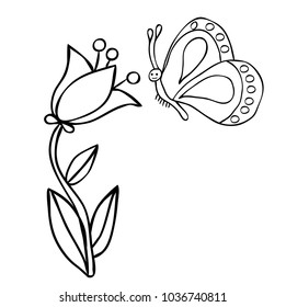 flower, for kids, book coloring 