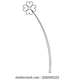 Flower. Knapweed. Sketch. A blossoming bud. Flowering plant. Vector illustration. Coloring book for children. Flower petals. Outline on an isolated white background. Doodle style. Idea for web design