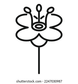 Flower label canola icon outline vector. Oil plant. Olive rape