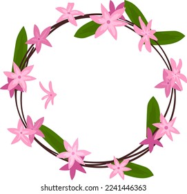 Flower label design, vintage template decoration vector illustration. Symbol for business shop, icon element collection with graphic leaf.