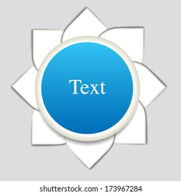 Flower label paper circle, vector illustration