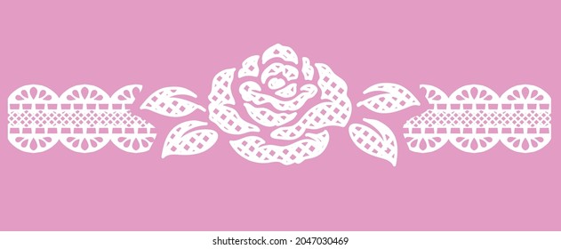 Flower and lace ornament. Vector illustration.