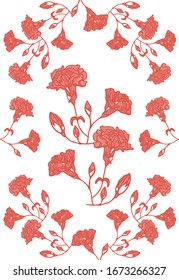 diseño de encajes florales por dibujo a mano.