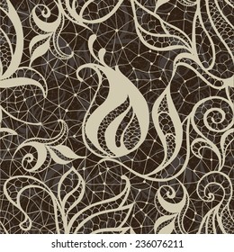 Flower lacy seamless background , vintage vector illustration