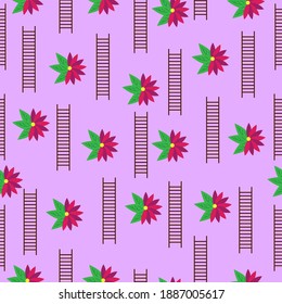 flower and ladder seamless beautiful pattern