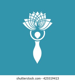 Flower Lady Icon. Eps-10.