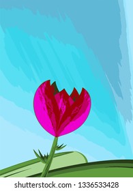 Flower landscape grows