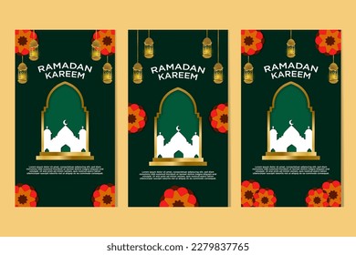 Colección de Historias de Concepto Moderno 2023 de Flores y Linternas Especiales Ramadán