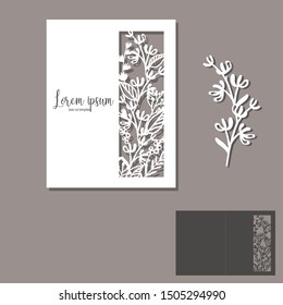 Flower Laser cutting template for decoration, wedding cards, invitations, interior decorative elements.