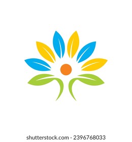flower leaf abstract vector logo