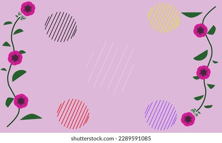 ilustración de fondo de flores y hojas. diseño sencillo y bonito.