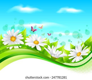 Flower and leaf banner