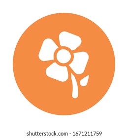 Blume mit Vektorillustration-Design für Blatt-, Block- und Flachbilder
