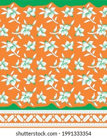 hoja de flores con borde para tela, textura, azulejos, uso de fondo