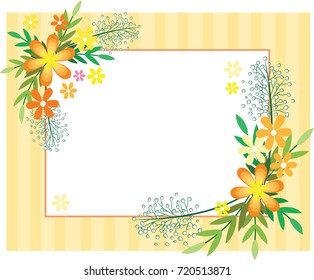 flower and leaf border frame
