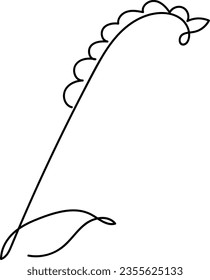 flower and leaf botanical one line hand drawing element