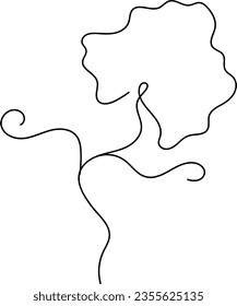 flower and leaf botanical one line hand drawing element