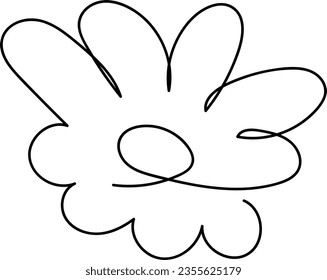 flower and leaf botanical one line hand drawing element