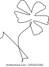 flower and leaf botanical one line hand drawing element