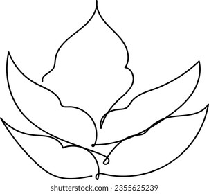 Blume und Blatt-botanisches Einzeilenhandziehelement