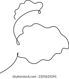 flower and leaf botanical one line hand drawing element