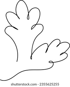 flower and leaf botanical one line hand drawing element