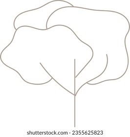 flor y hoja botánica elemento de dibujo de una línea a mano