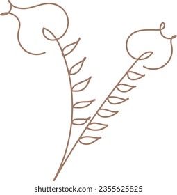 Blume und Blatt-botanisches Einzeilenhandziehelement