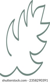 flor y hoja botánica de una línea de dibujo elemento vector