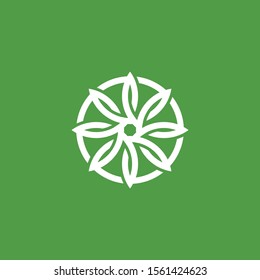 flower leaf circle nature logo