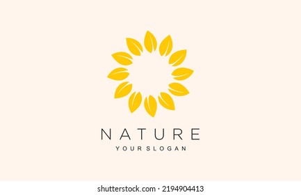 Flower Leaf Circle Symbol Logo Design