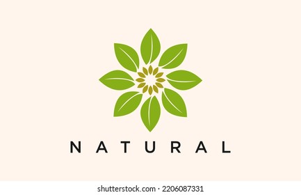 Flower Leaf Circle Symbol Logo Design