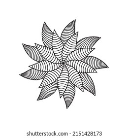 Blumen- und Blattkreise mit geometrischen Mandalamustern