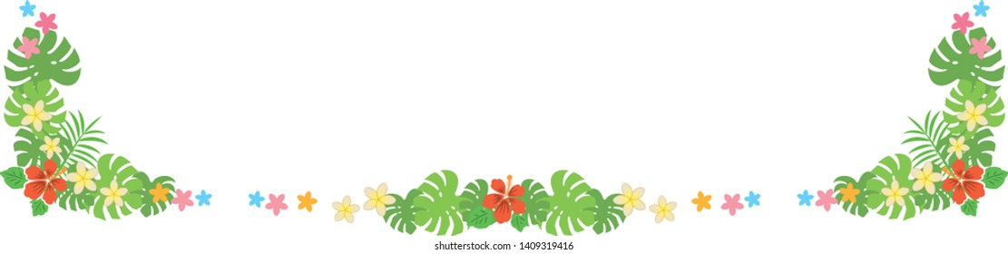 Flower and leaf decoration. Horizontal image. Southern country image