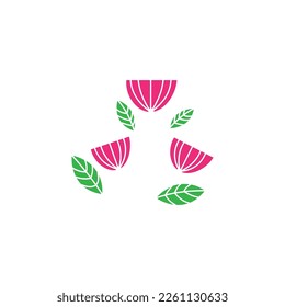 flower leaf design element color vector pattern