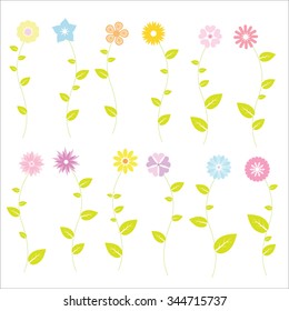 Flower with leaf and different petal style