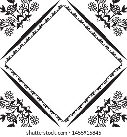 Flower and leaf with feature of floral frame, for elegant card. Vector