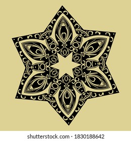 hoja de flores, tatuaje de flora engravamiento mandala ornamental objeto vector
