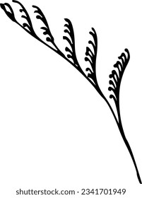 Ilustración vectorial de tinta floral de flores y hojas para la invitación a la boda, tarjetas de felicitación, etc
