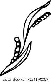 Flower and leaf floral ink vector illustration for wedding invitation, greeting cards etc