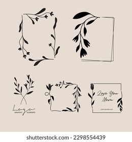 Flower and leaf frame decoration.
