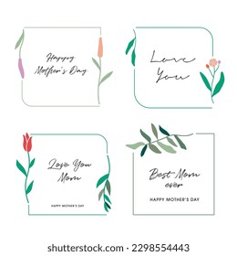 Flower and leaf frame decoration.