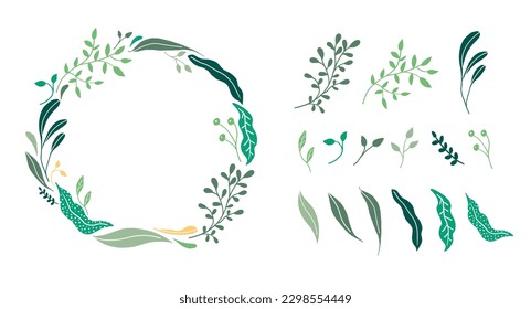 Flower and leaf frame decoration.