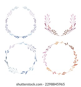 Decoración de flores y cuadros de hojas. Guirnalda botánica, guirnalda, ilustración del vector fronterizo.