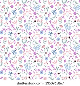 flower leaf garden pattern girl tee illustration art vector 