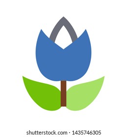 Flower leaf icon. Flat illustration colored vector icons of Garden for web in Isolated white background