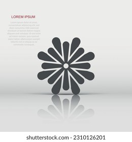 Flower leaf icon in flat style. Magnolia, dahlia vector illustration on white isolated background. Plant blossom business concept.