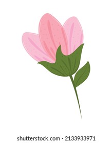flower and leaf icon isolated