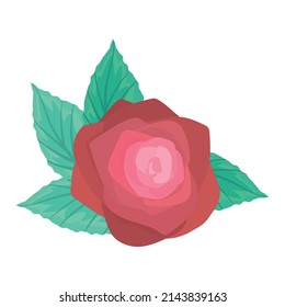 flower and leaf icon isolated